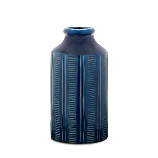 10&#x22; Navy Terracotta Vase